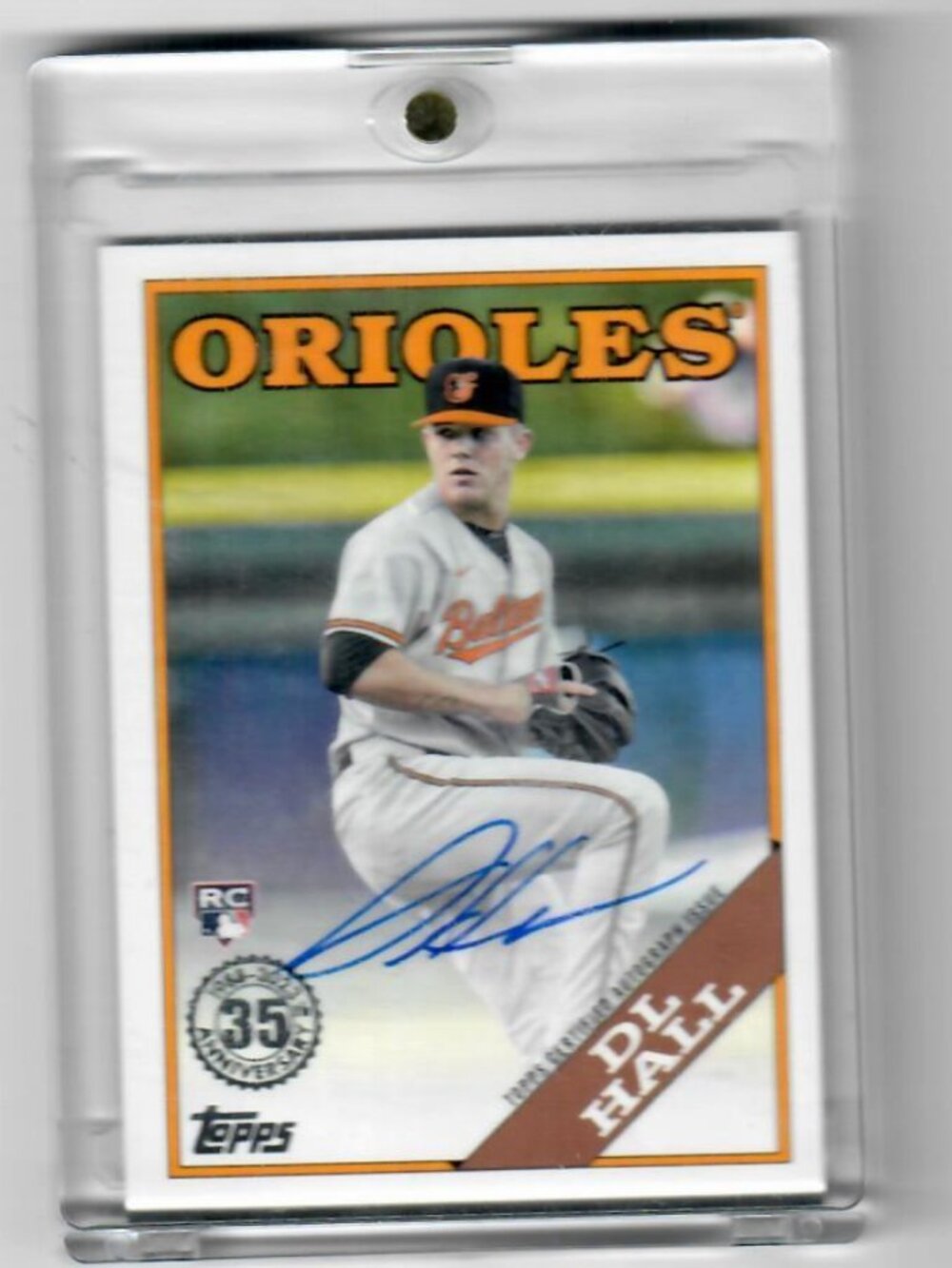 DL Hall Rookie Card MLB Baltimore Orioles Signed Topps Certified And Witness